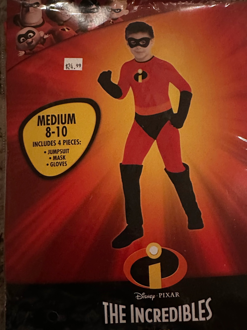 The Incredibles Red Kids Costume - Medium (8-10) NWT